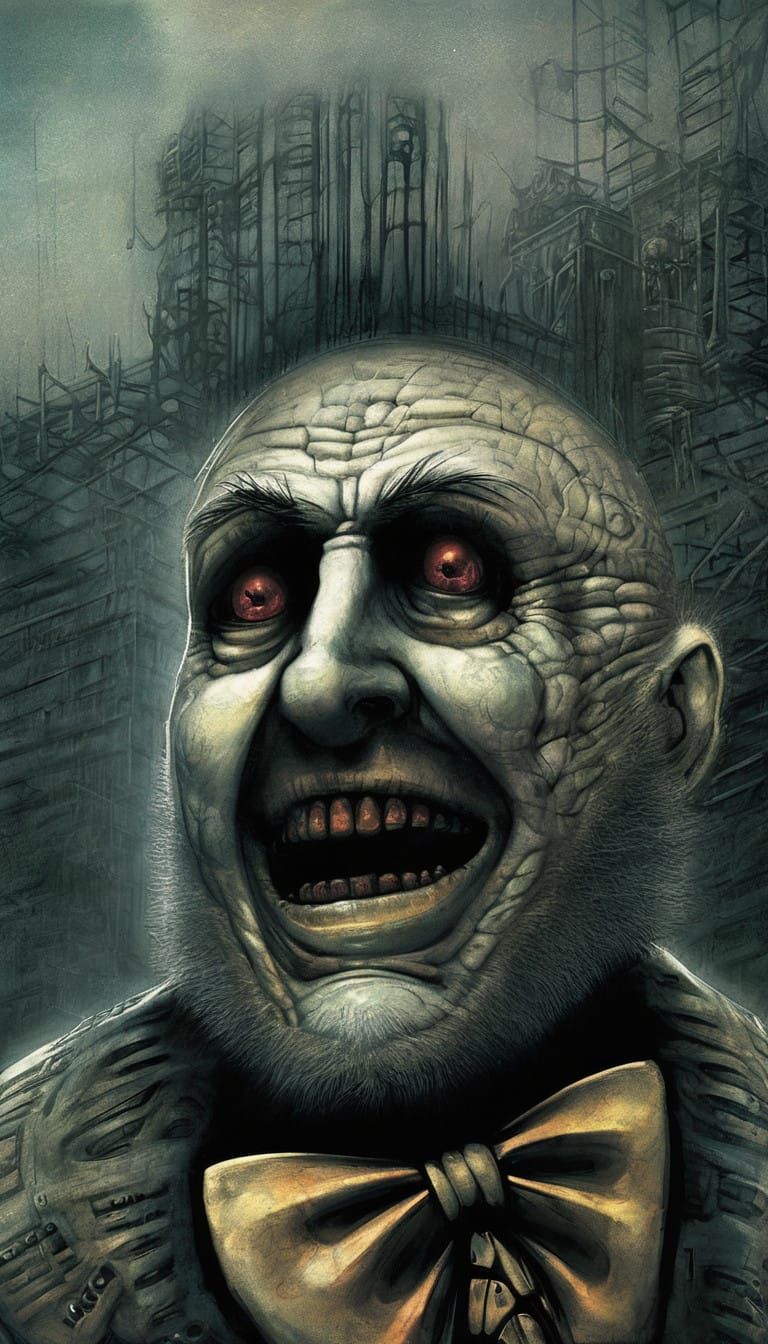 Dark Captain Spaulding Under Haunting Moonlit Carnival Skies