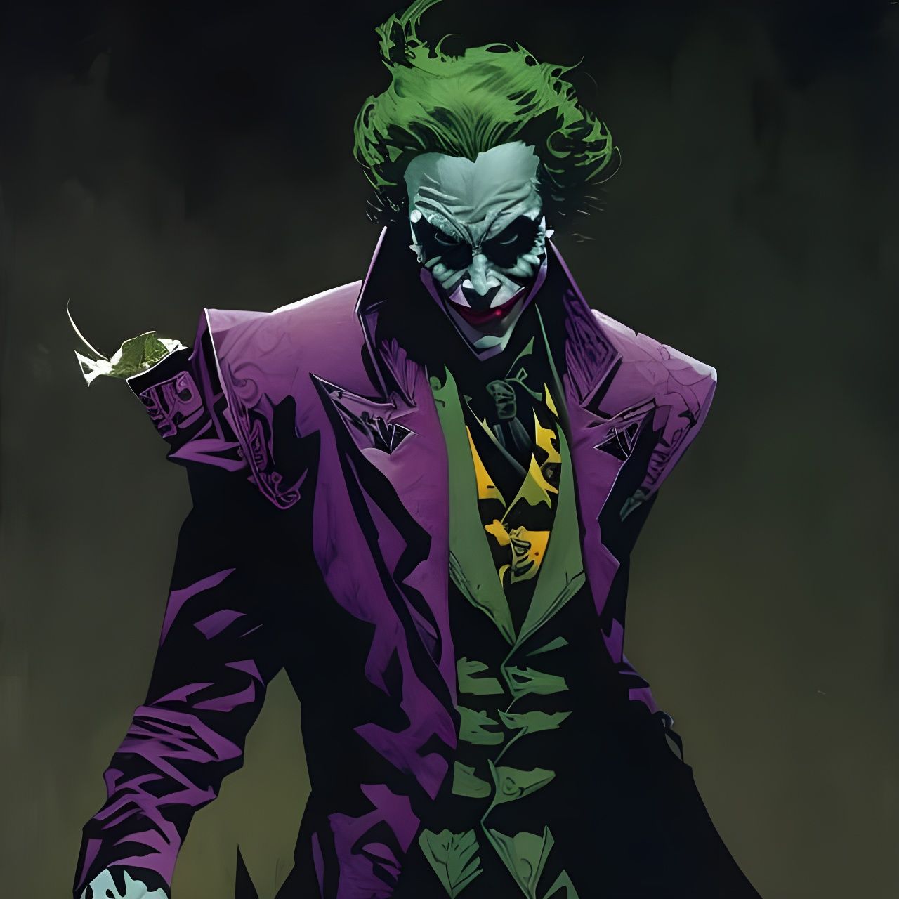 Futuristic Joker Antihero Portrait in Comic Book Style