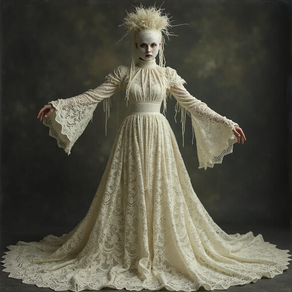 Lace-Clad Dancer in Autochrome Style