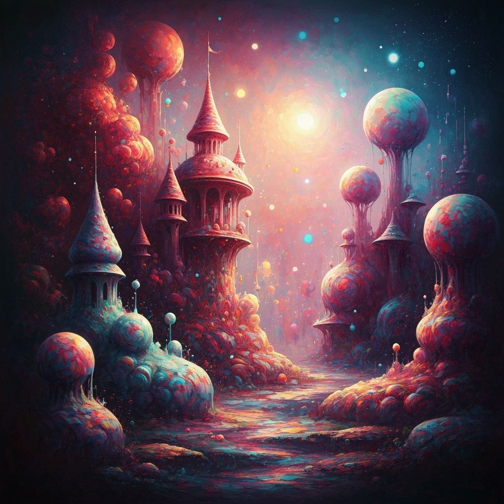 Fantastical Candyland Wonderland Matte Painting
