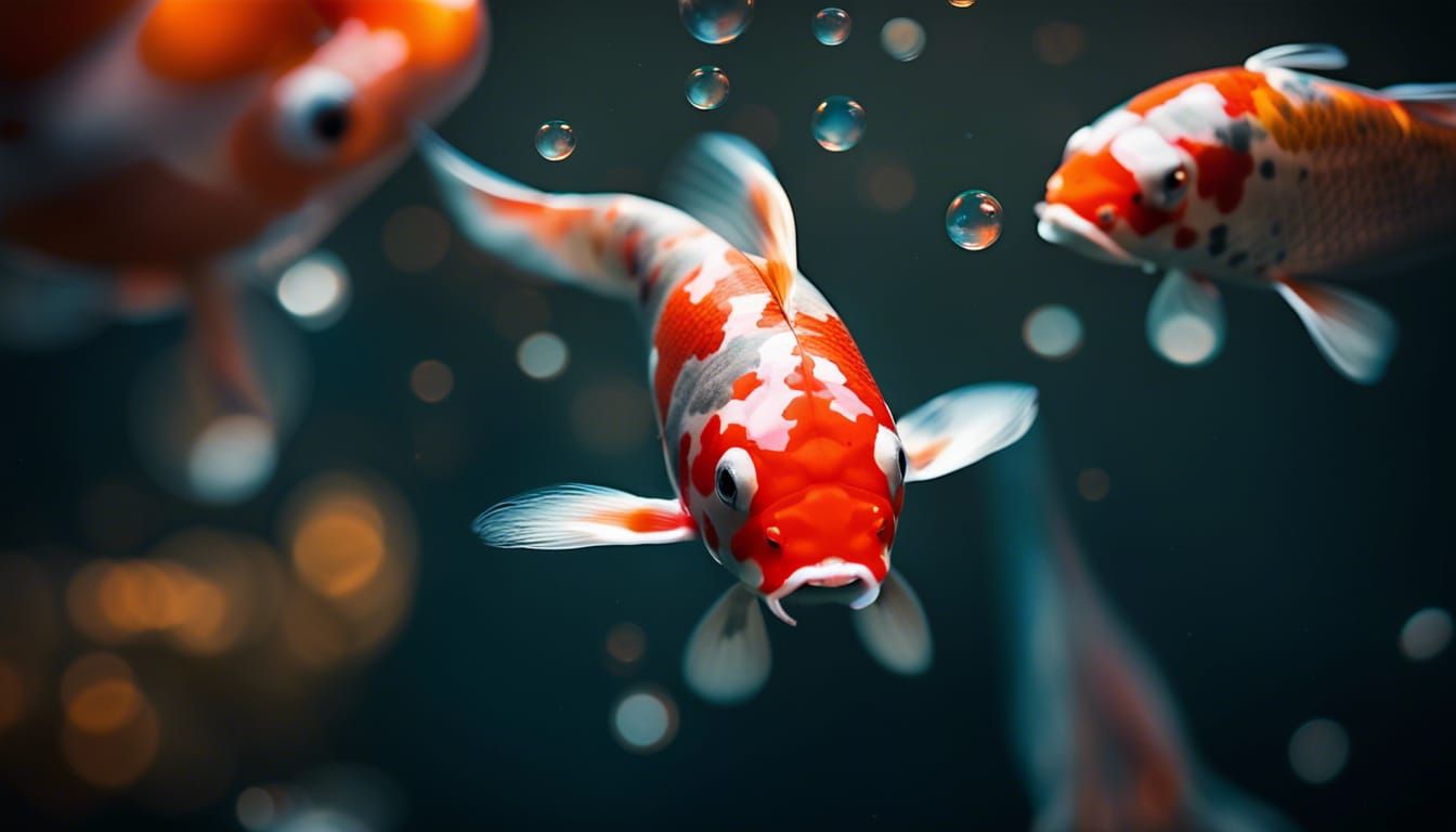 Koi Fish in Floating Bubble: Professional Photography