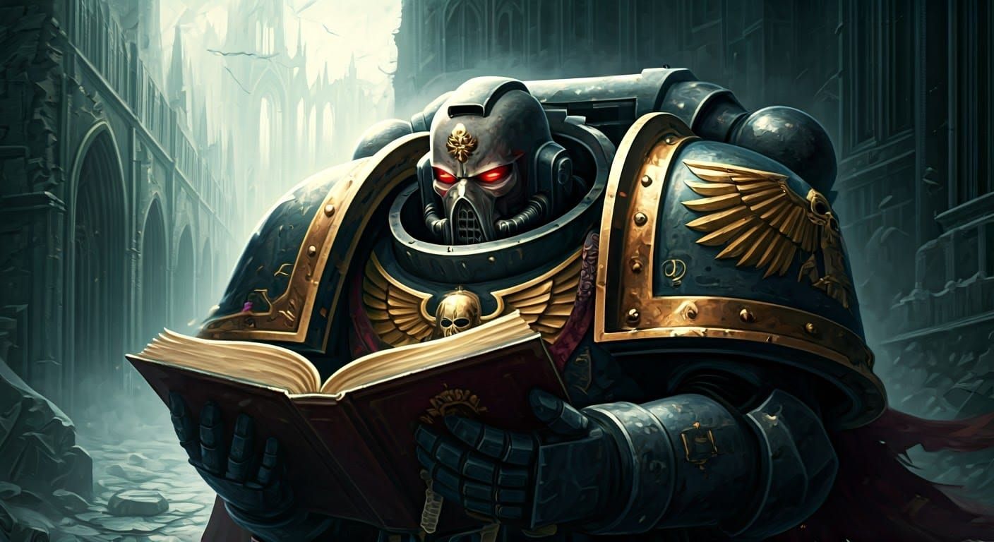 Warhammer 40k Chaplain Portrait in Ethereal Light