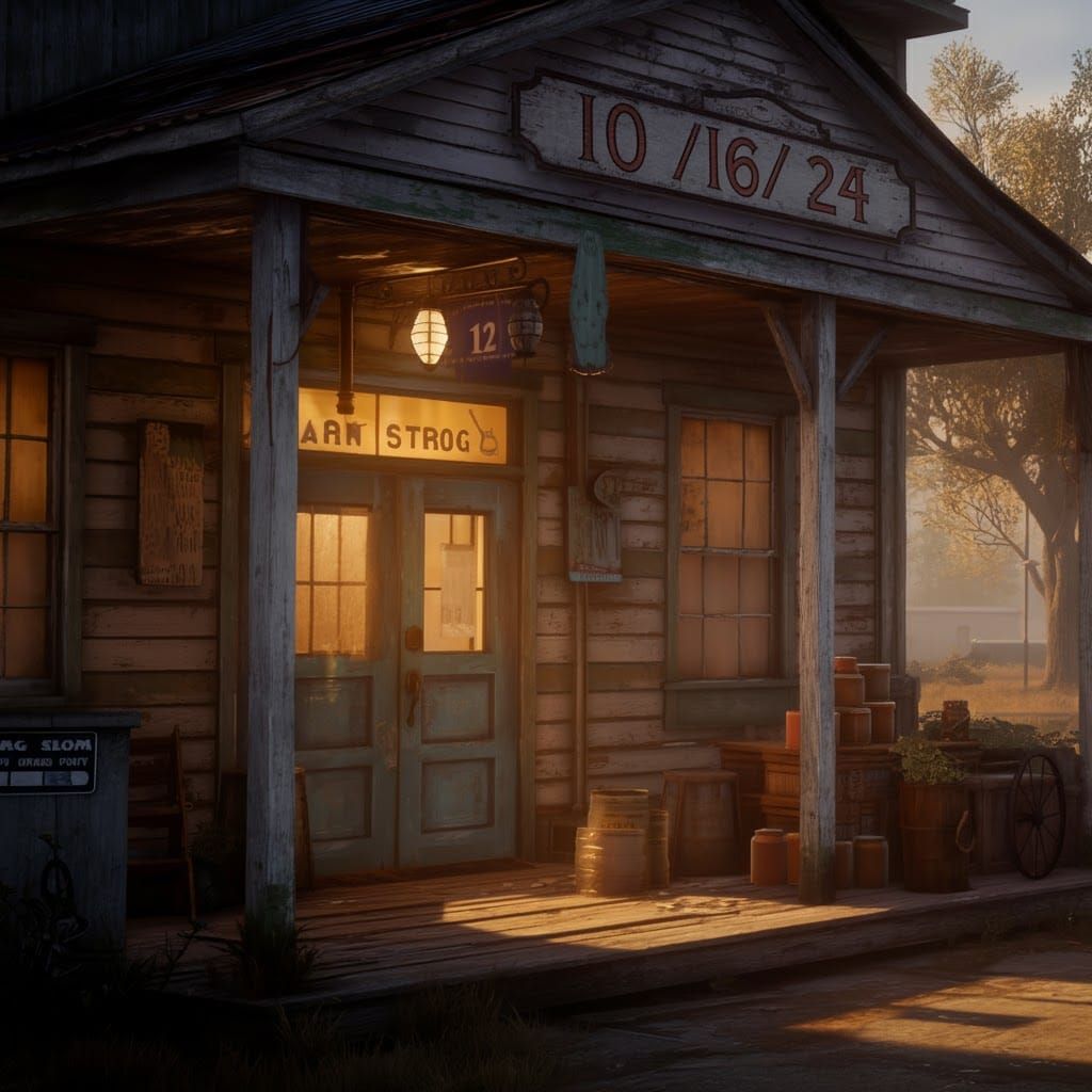 Country Store at Dawn: Fantasy Concept Art