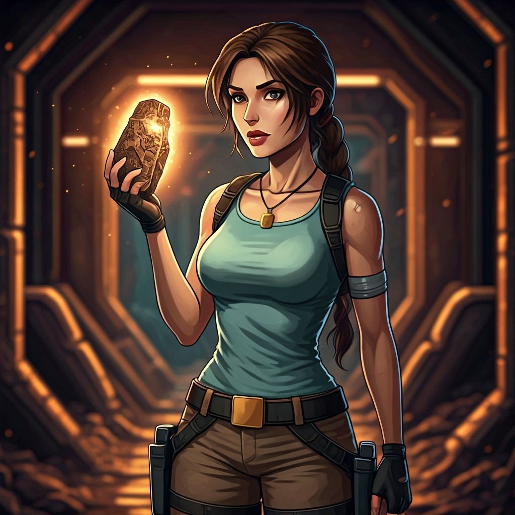Lara Croft Finds Ancient Relic in Futuristic Ruin