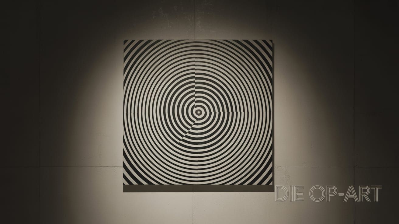 Mesmerizing Black and White Op-Art Composition