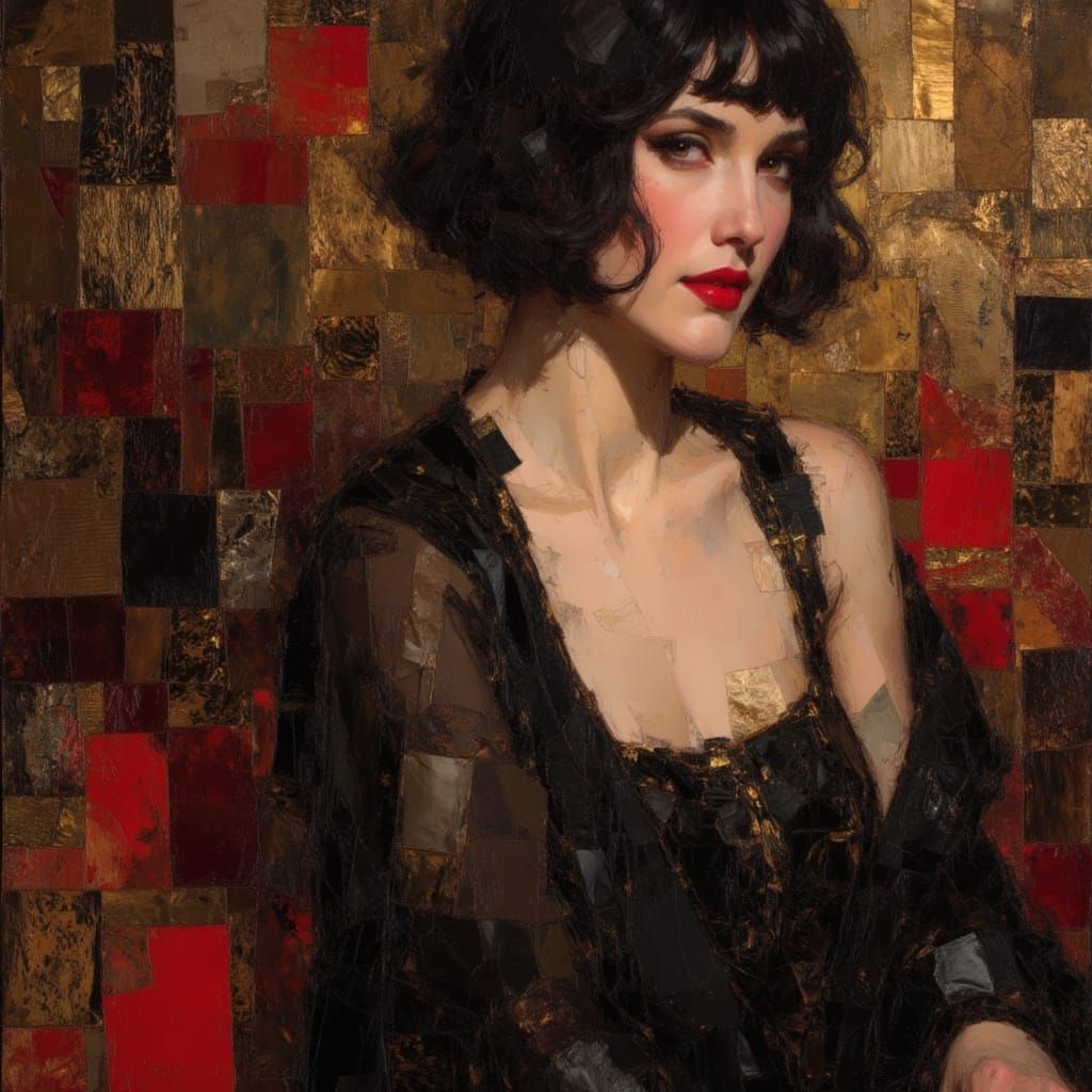 Art Deco Parlour Scene with 1920s Flapper