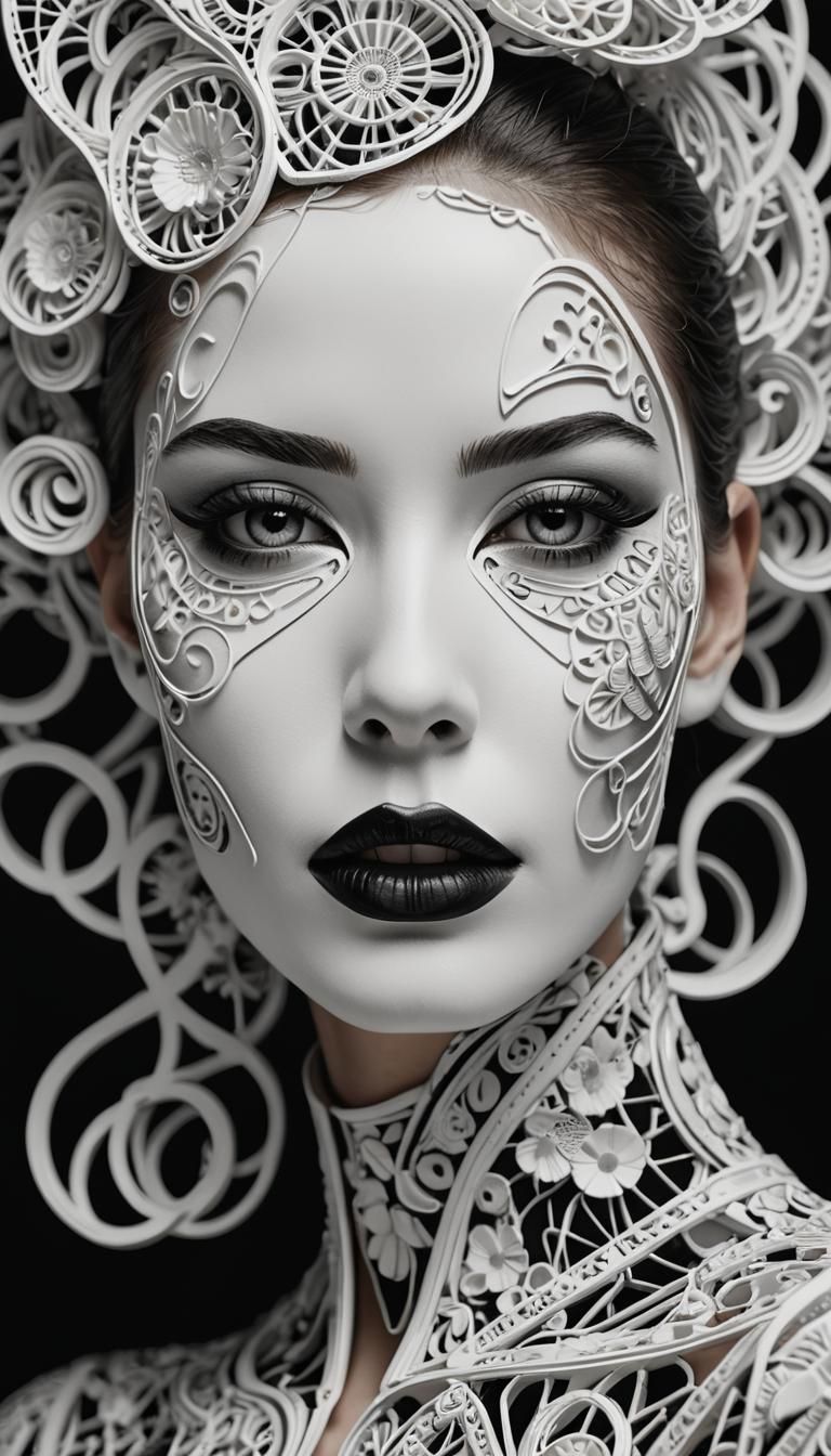 Striking 3D Render of a Model's Face