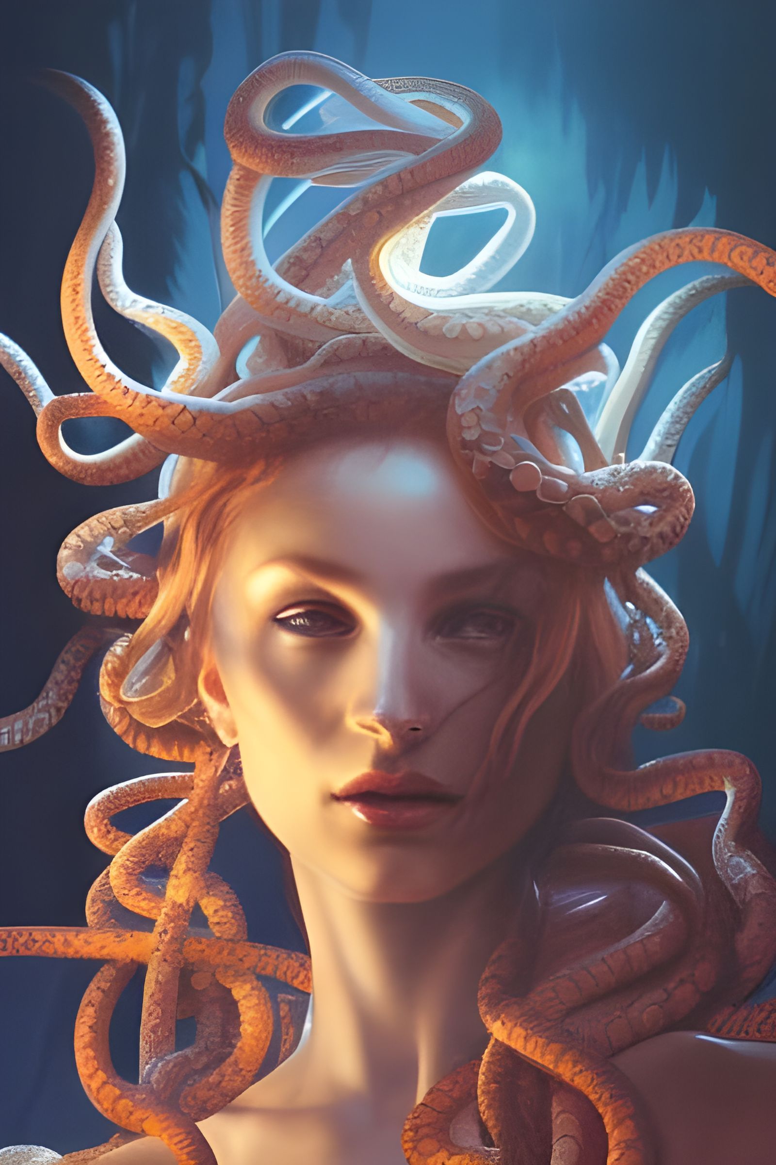 Medusa with Snakes: Dark Fantasy Concept Art
