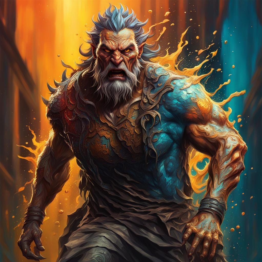 Hyperrealistic Beast Portrait in Splash Art Style