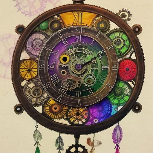 Steampunk Dream Trees with Vivid Colors