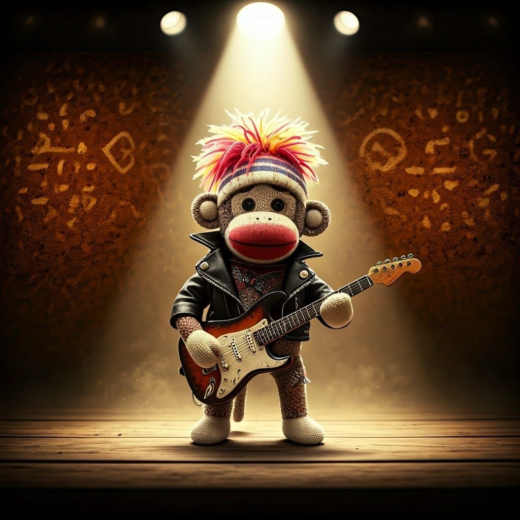 Rugged Rock Sock-Monkey Takes Center Stage