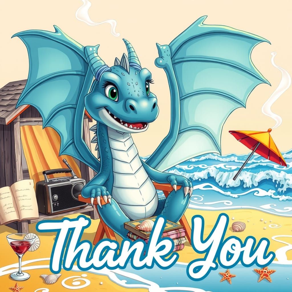 Double exposure. A cute, goofy, cartoon SLATE BLUE dragon, with a big smile and toothy grin across the face, one pointed...