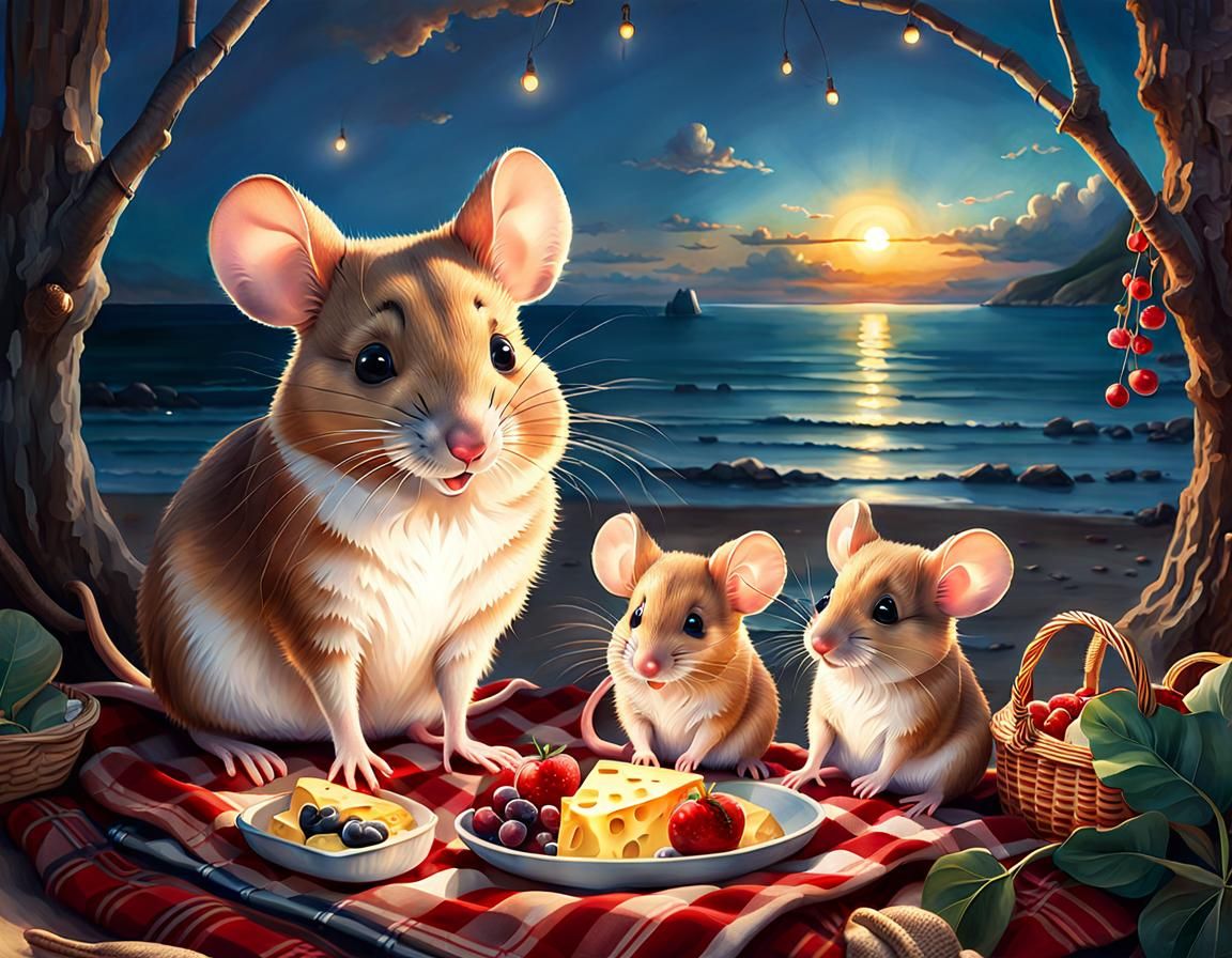 Mice's Picnic by the Sea