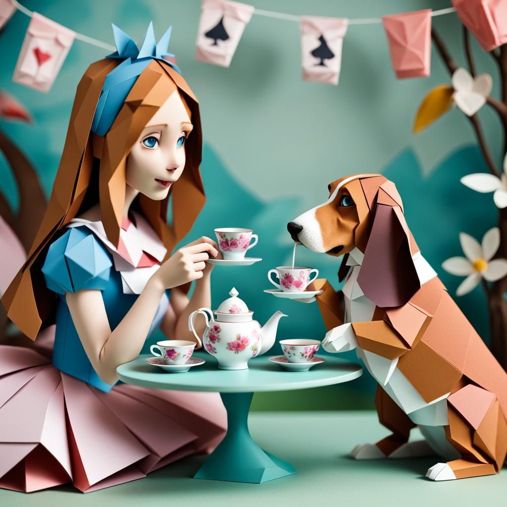 Alice in Wonderland Origami Tea Party