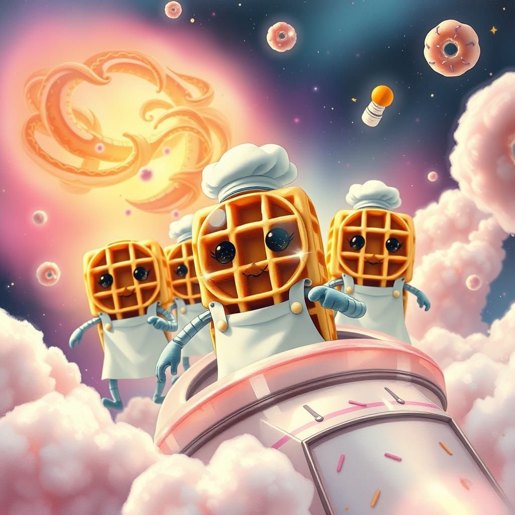 Surreal Space Odyssey: Waffle Astronauts Navigate Celestial ...