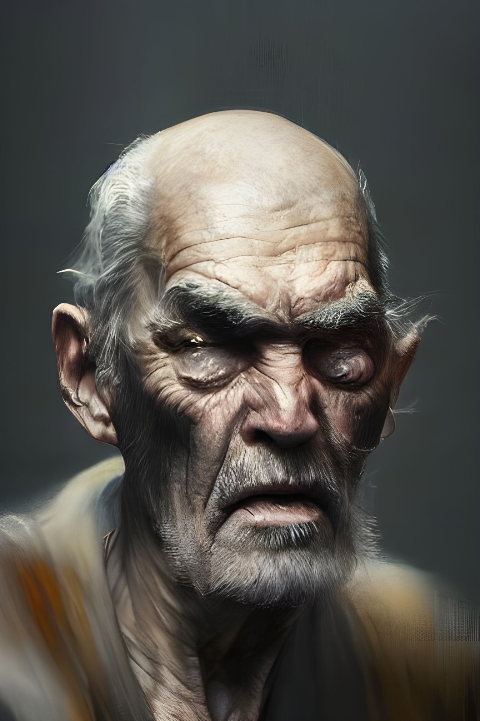 Wicked Old Man Portrait in Expressionist Style