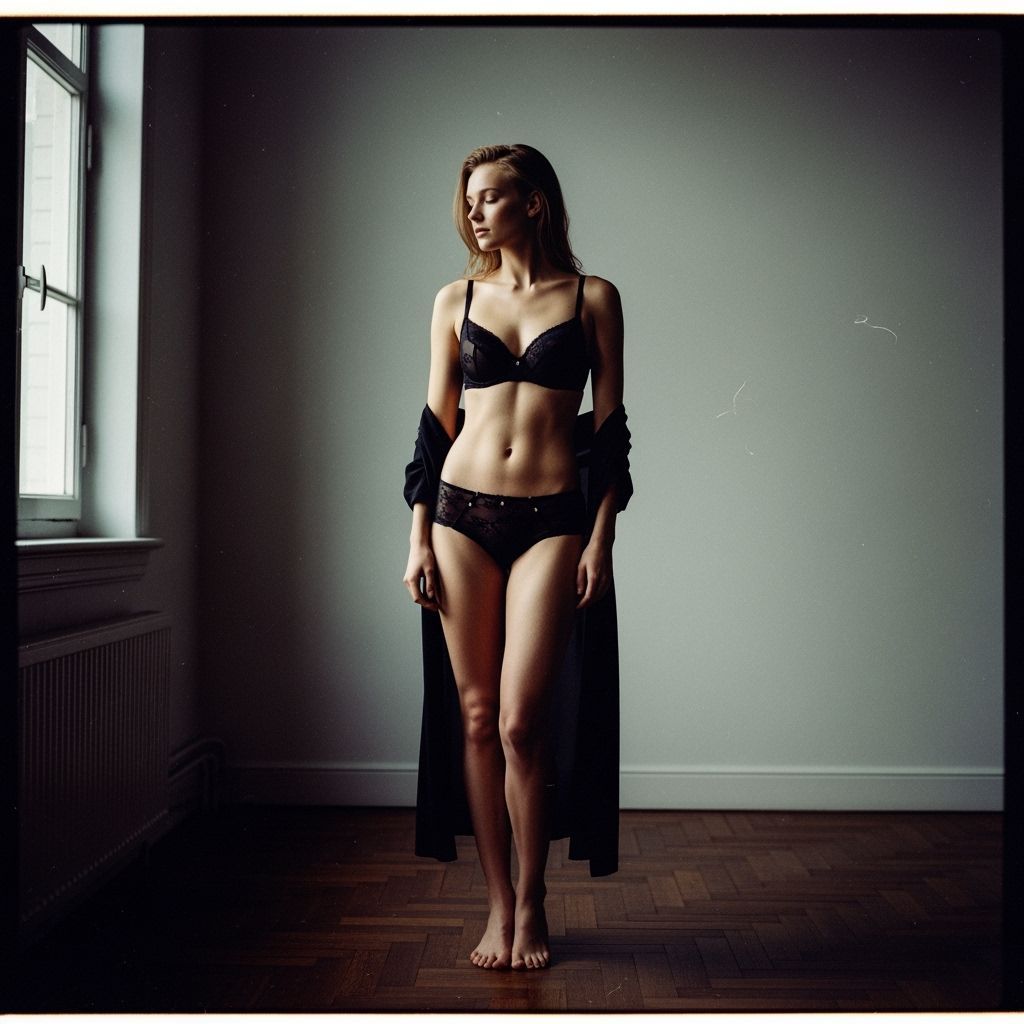 Elegant Woman in Lingerie with Cinematic Lighting