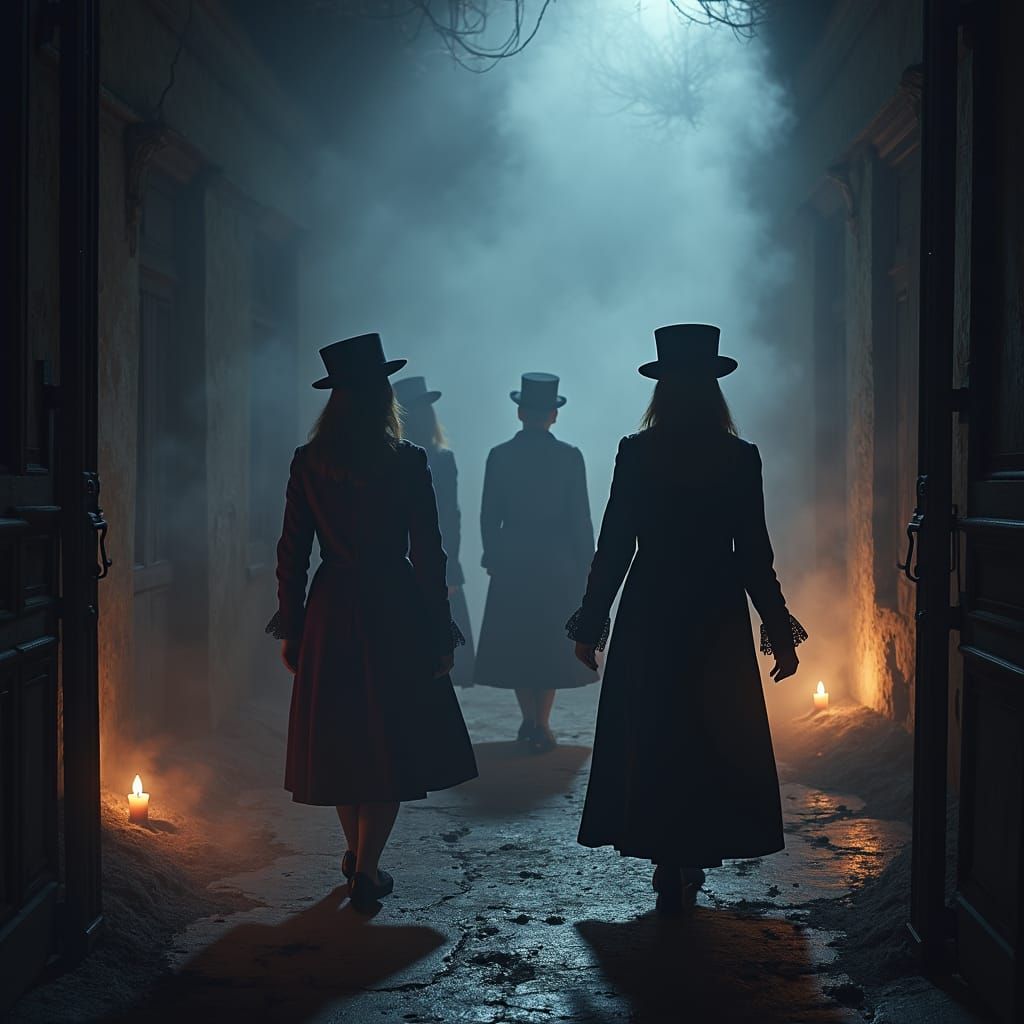 Victorian Friends Explore Haunted Mansion in Dark Fantasy St...