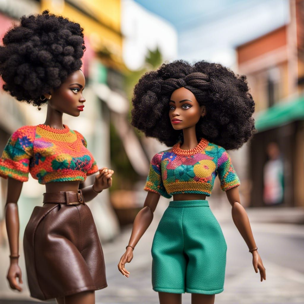 Fashion Dolls Strolling in Tropical Style