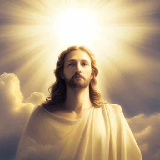 Divine Figure Bathed in Heavenly Light