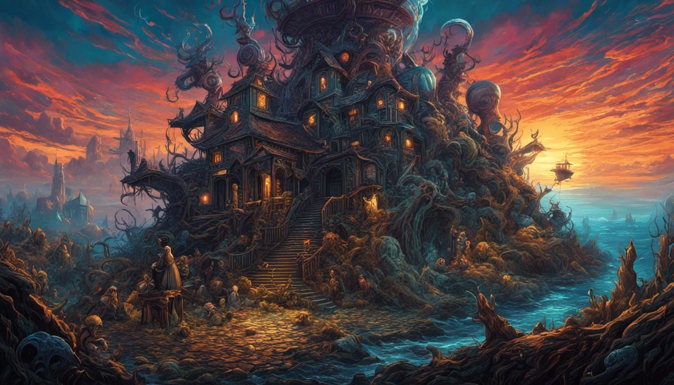 Intricate Shell Shock Concept Art in Dark Fantasy Style