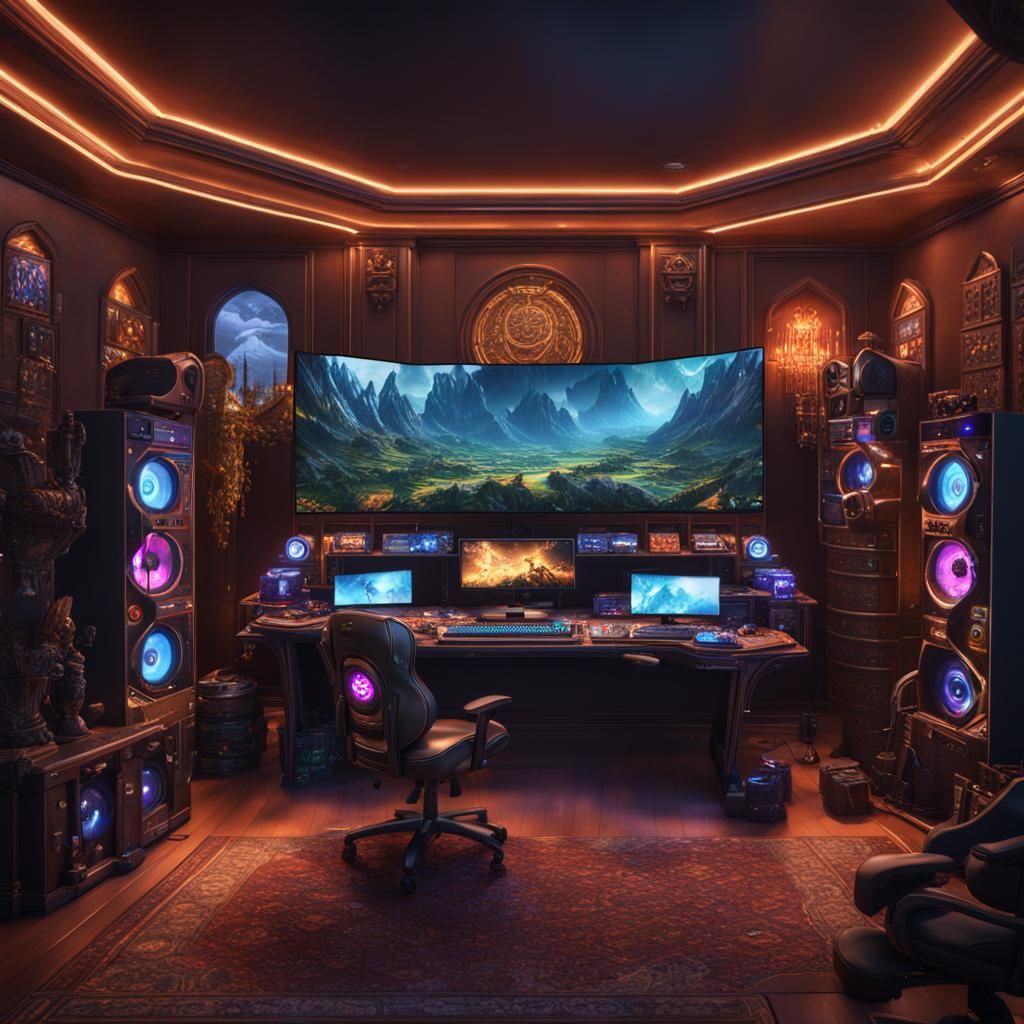 Luxury Gaming Setup Concept Art