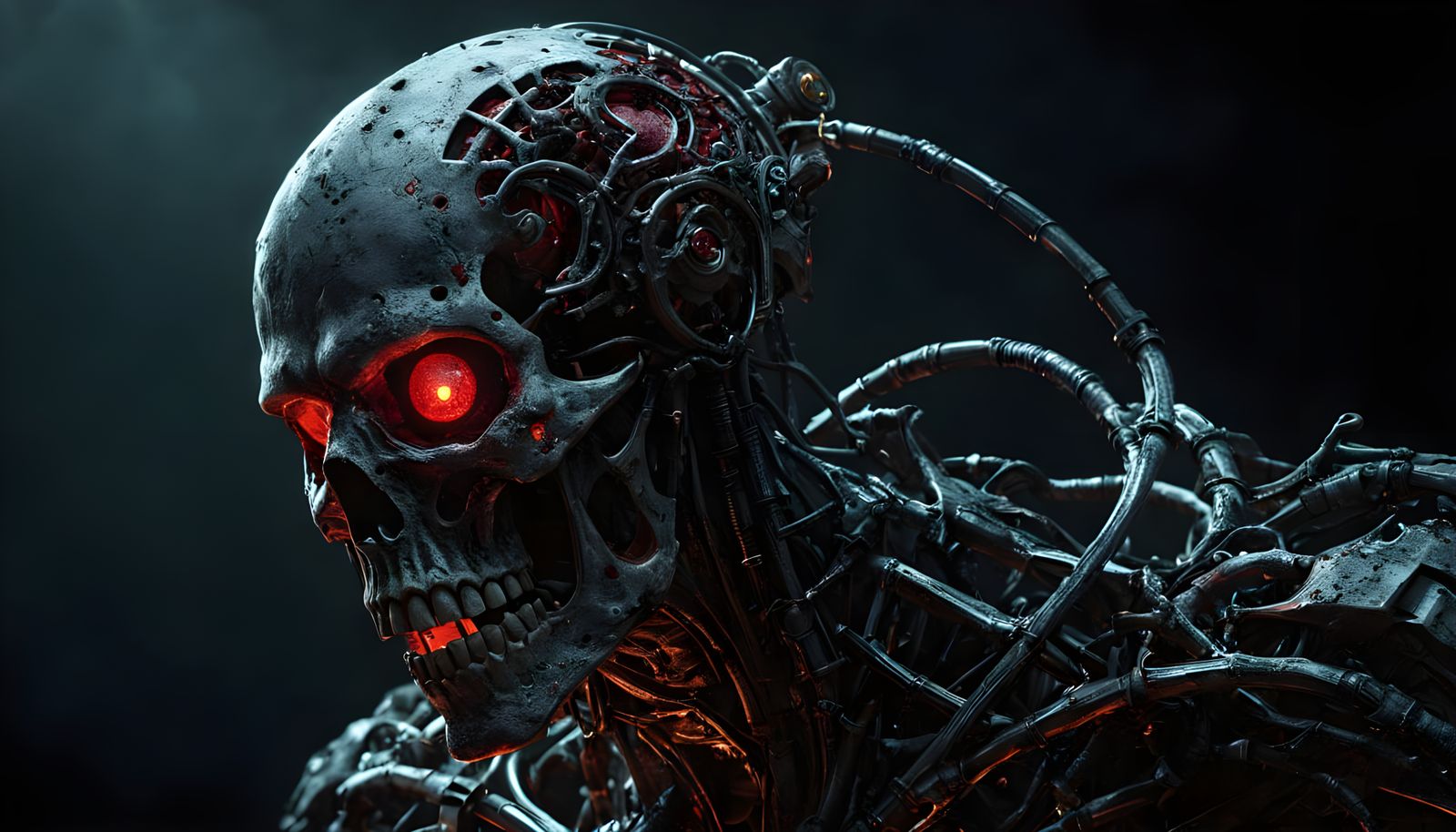 Cyberpunk Horror Blood Cell Macro in Vivid Color