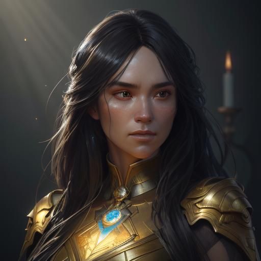 Candlelight Dance: Hyperrealistic Art Portrait