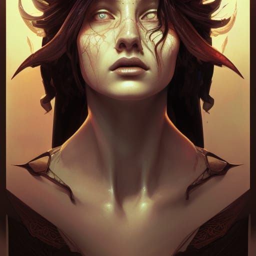 Angel of Death Portrait in Hyperdetailed Style