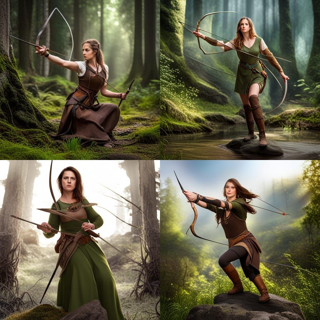 Medieval Archer in Forest, Hildebrandt Style