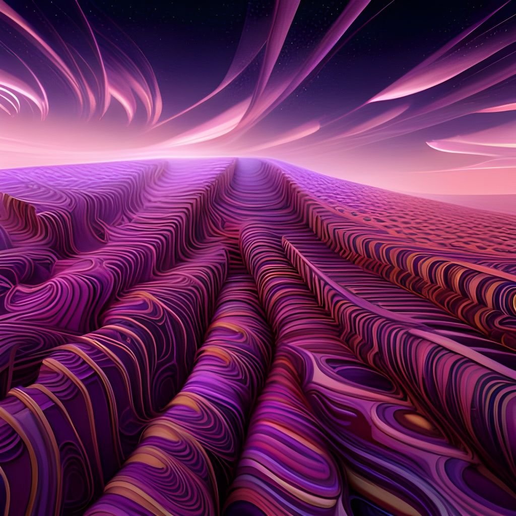 Tessellated Amethyst Cloisonné Sine Wave in 3D