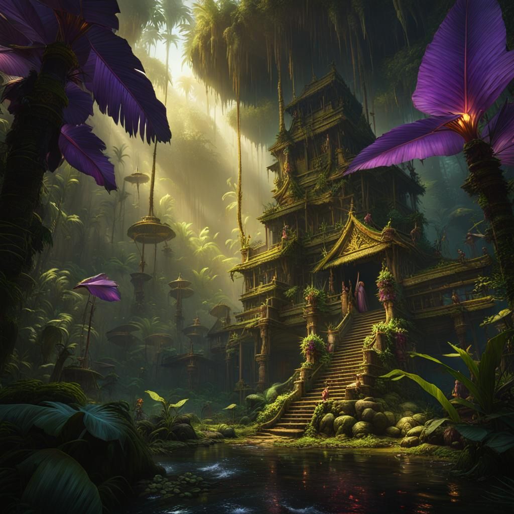 Amazon Tribe in Dark Fantasy Style