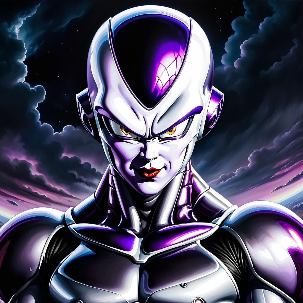 Frieza Full Body Expressionist Portrait in Scifi Style