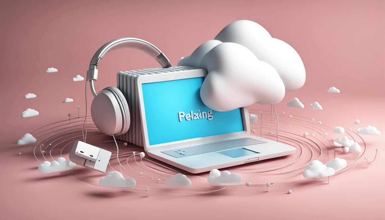 Cloud Music Storage: Innovative 3D Illustration