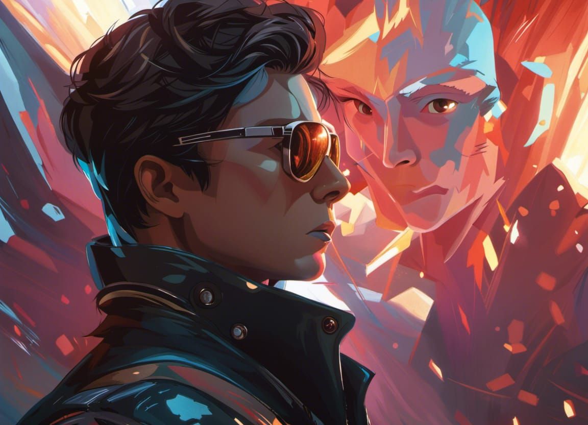 Young Tony Stark Portrait with Welding Mask