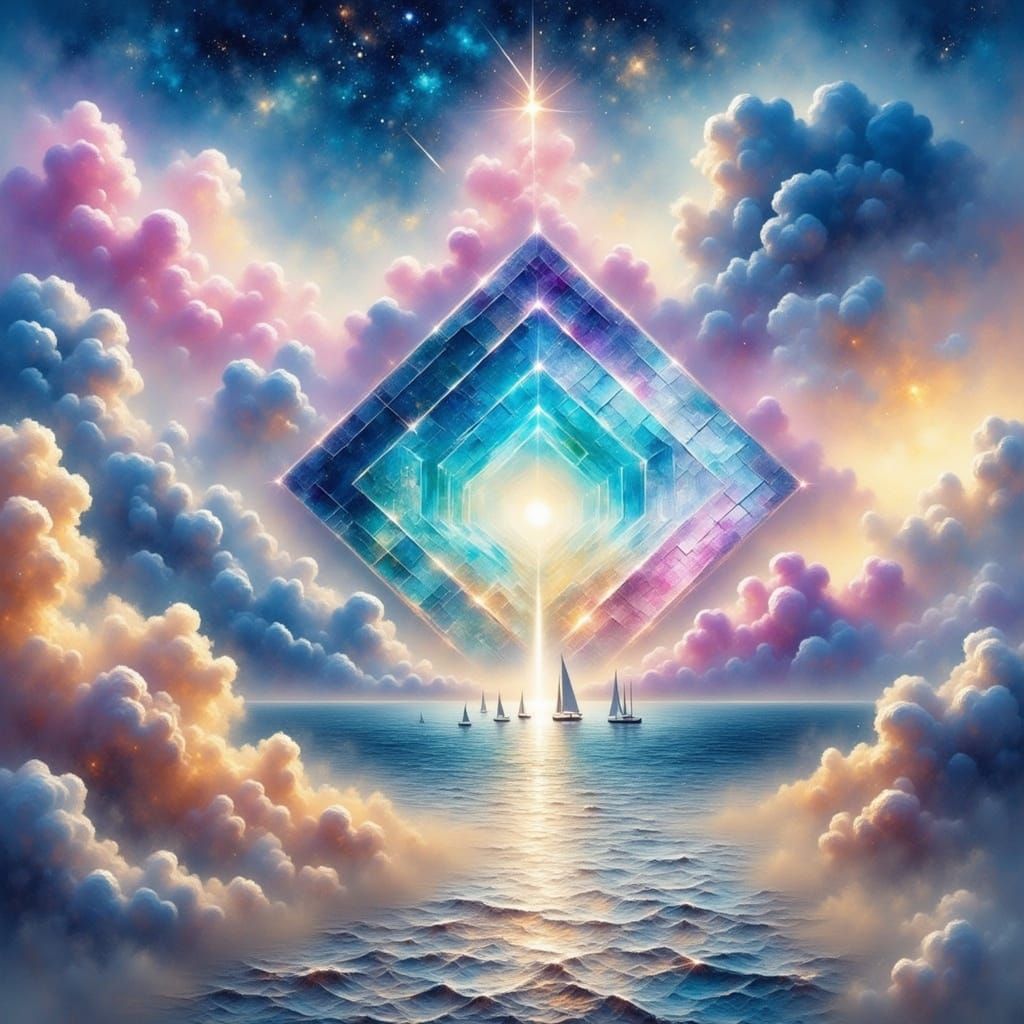 Ethereal Portal Tunnel in Pastel Rainbow Hues