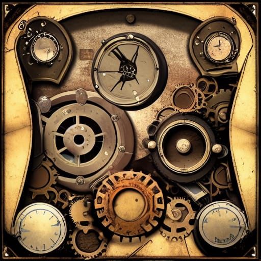 Steampunk Universe Within: AI Generated Image