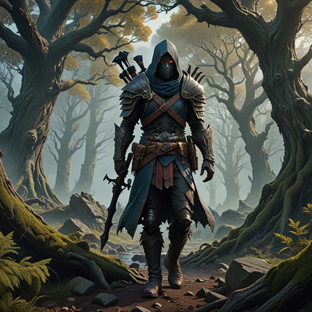 Heroic Monster Hunter in Ancient Fantasy Realm