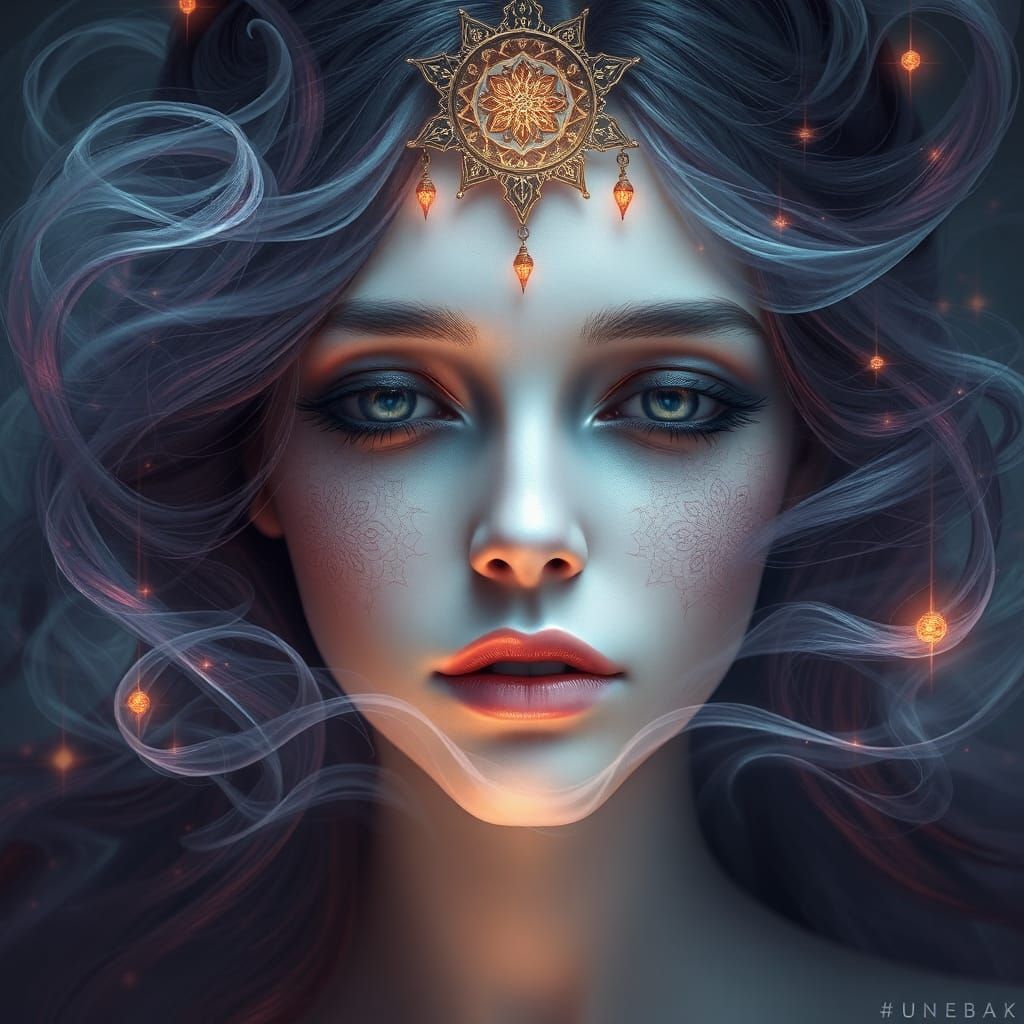 Ethereal Woman's Face in Fantasy Style