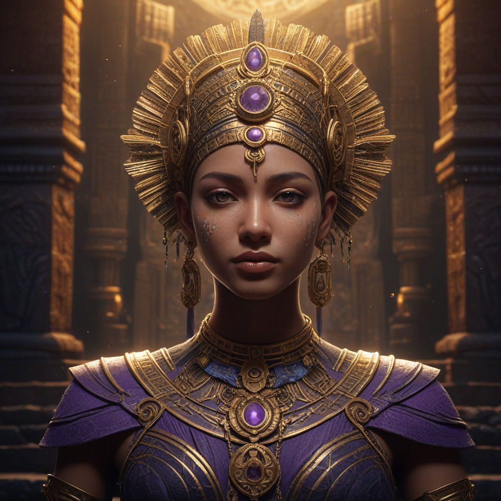 Egyptian Queen in Art Nouveau Temple