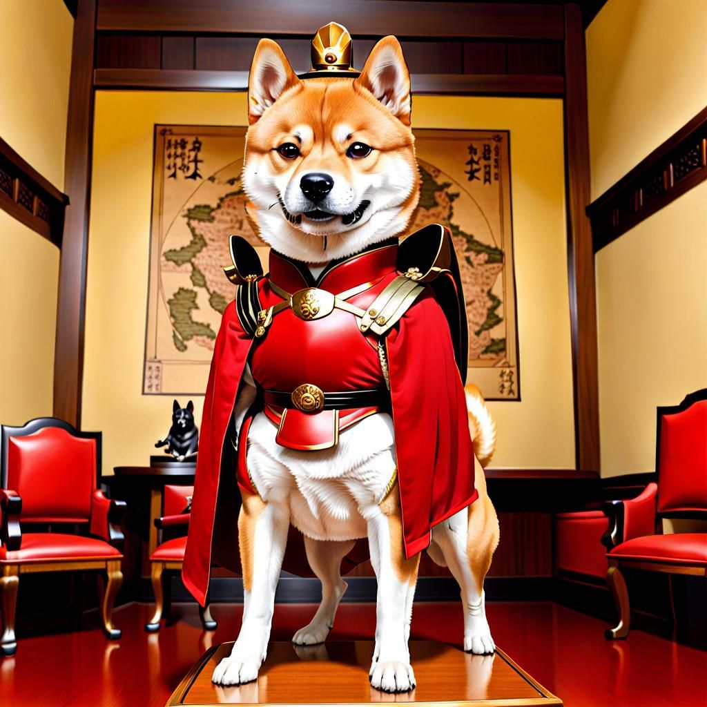 Shiba Inu as Oda Nobunaga Addresses Dog Generals