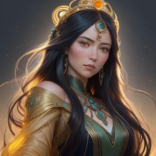 Portrait of a Woman in Art Nouveau Style