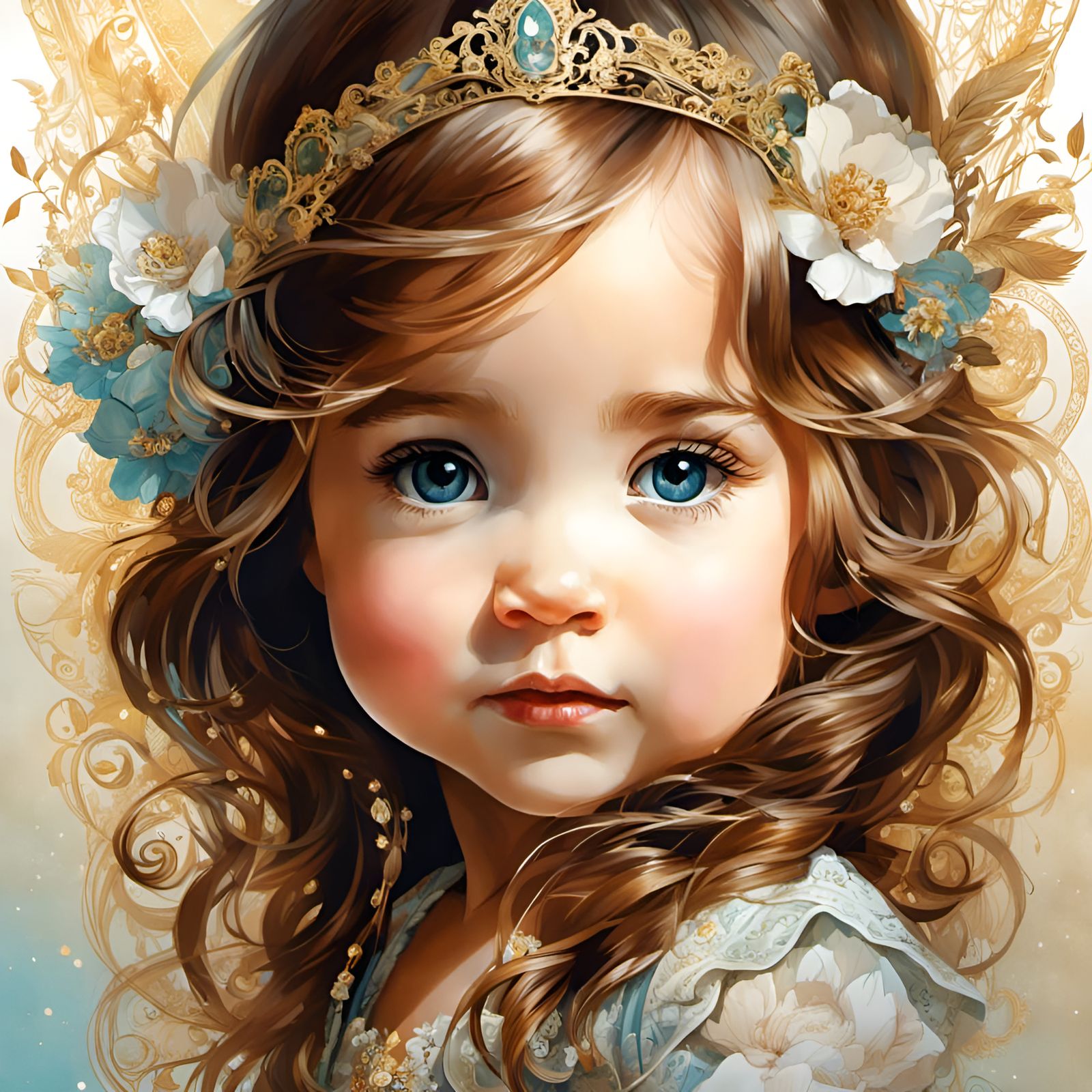 Chibi Baby Princess Kate Middleton Portrait