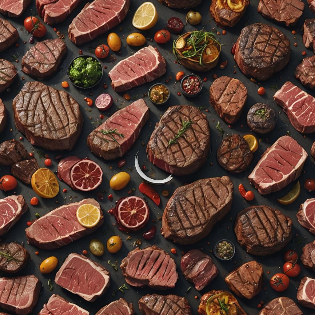 Hyperrealistic Steak Feast in High Definition