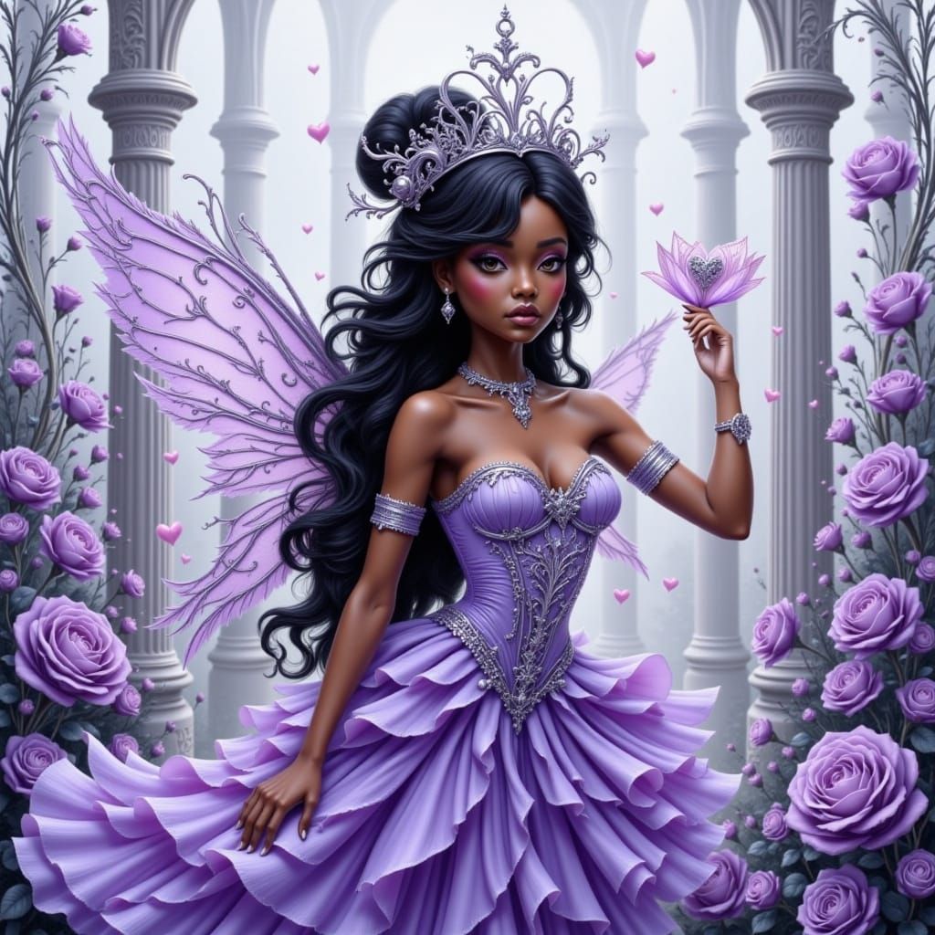 Ethereal Fairy in Lavender Garden, Fantasy Art