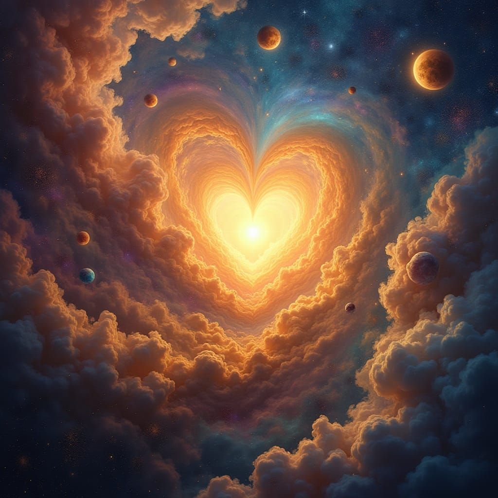Cosmic Nebula Symbolizing Heart-Centered Consciousness