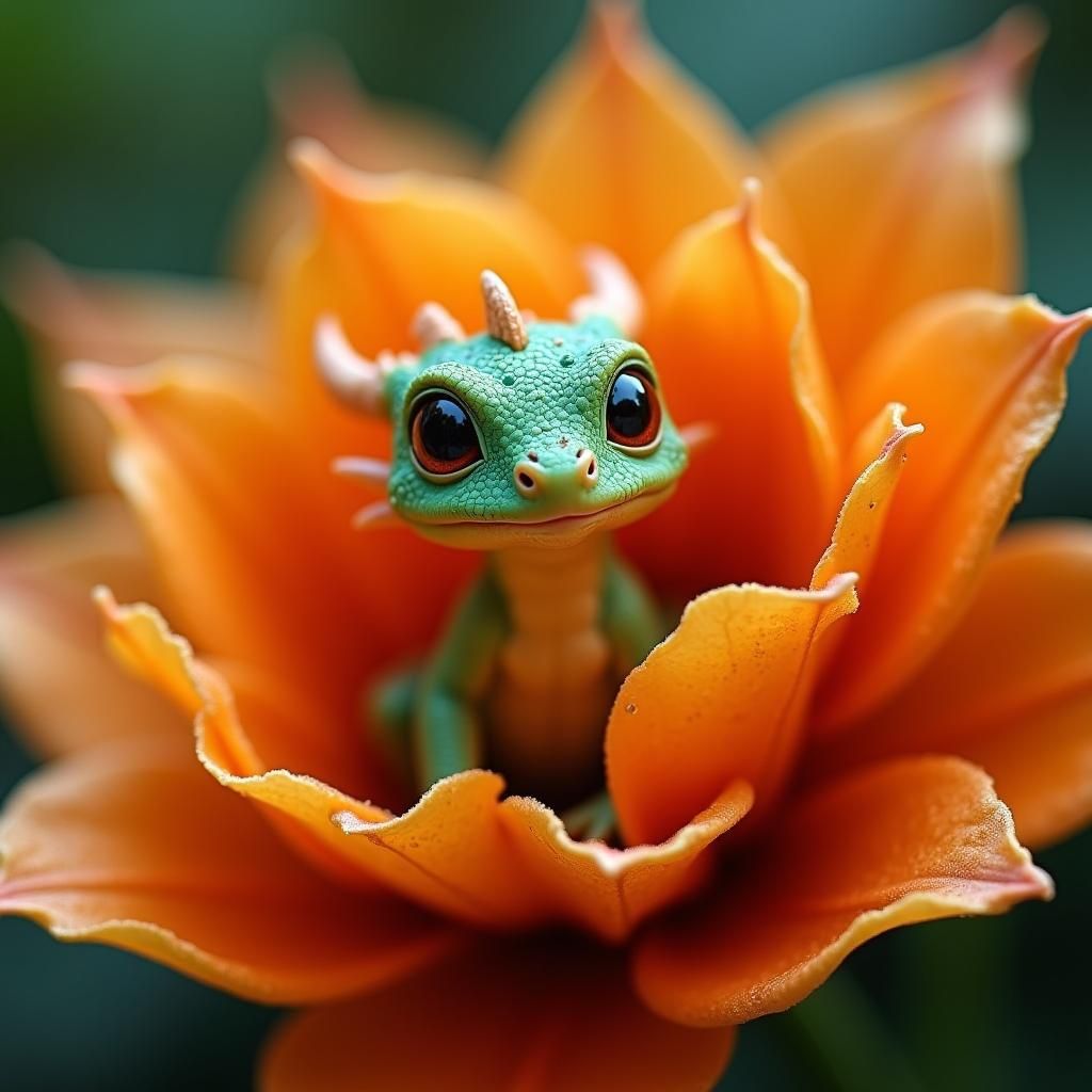 Dragon in Tropical Flower, Cinematic Film Still