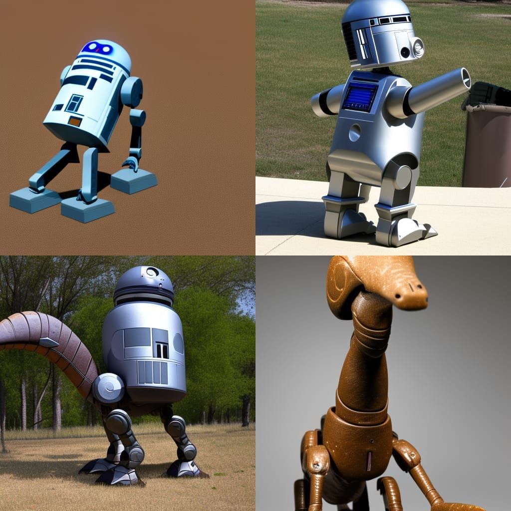 a helpful protocol droid which is shaped like a hadrosaur