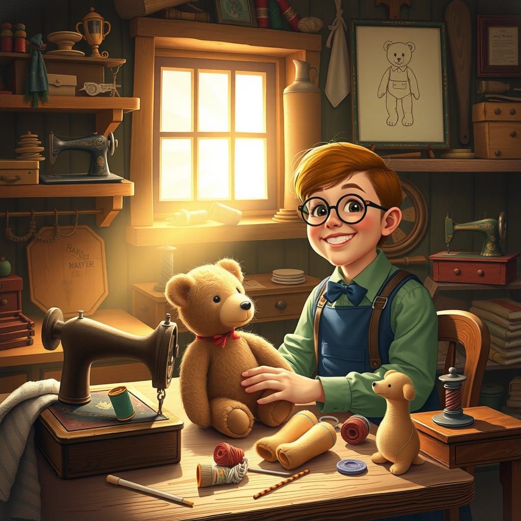 The First Teddy Bear: A Heartwarming Illustration