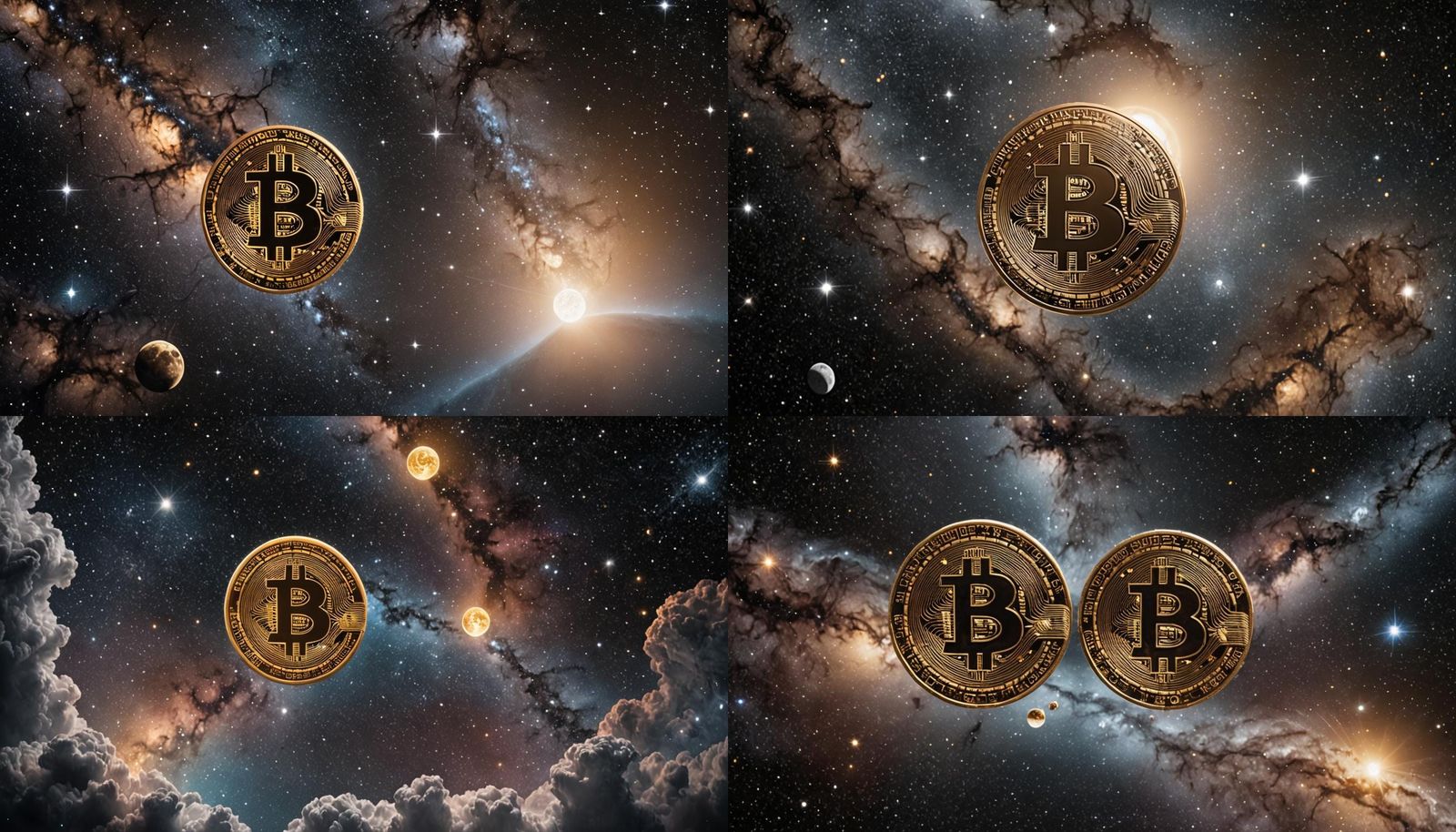 Bitcoin Ascends to the Moon in Deep Space